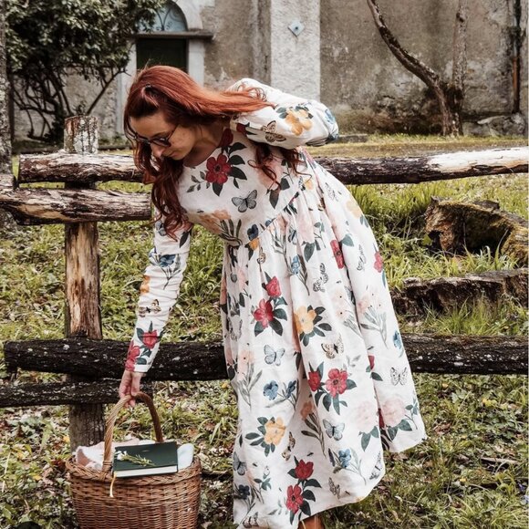 summer smock dress Leaf Print Women's resort days Smock Dresses For Spring and